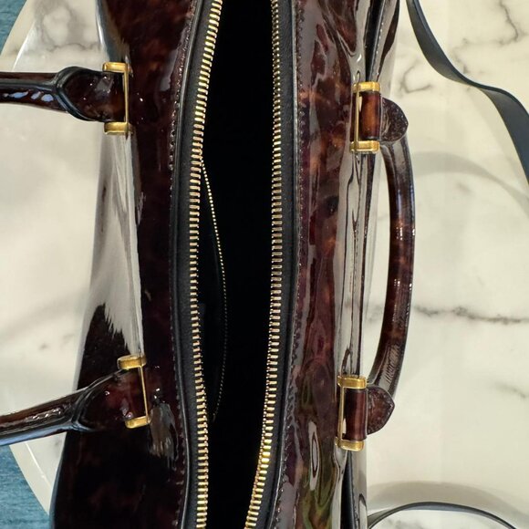 SAINT LAURENT DUFFLE BAG Patent Leather Tortoise Shell - Picture 10 of 10